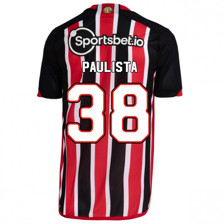 Mænd Caio Paulista #38 Blå Rød Udebane Spillertrøjer 2023/24 Trøje T-Shirt