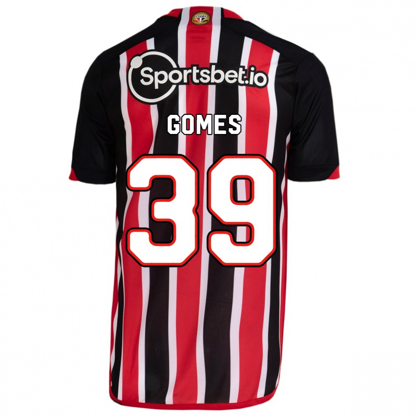Mænd William Gomes #39 Blå Rød Udebane Spillertrøjer 2023/24 Trøje T-Shirt