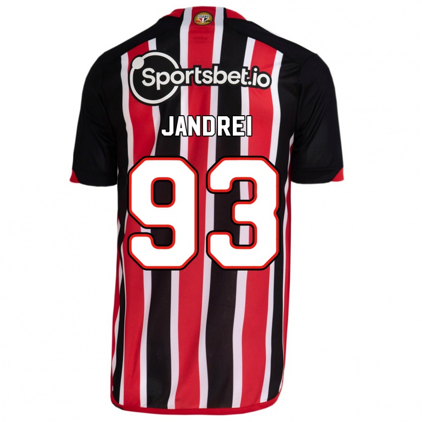 Mænd Jandrei #93 Blå Rød Udebane Spillertrøjer 2023/24 Trøje T-Shirt
