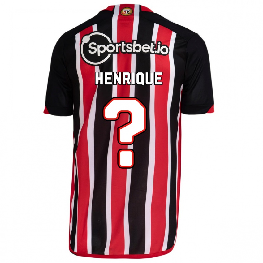 Mænd Luiz Henrique #0 Blå Rød Udebane Spillertrøjer 2023/24 Trøje T-Shirt