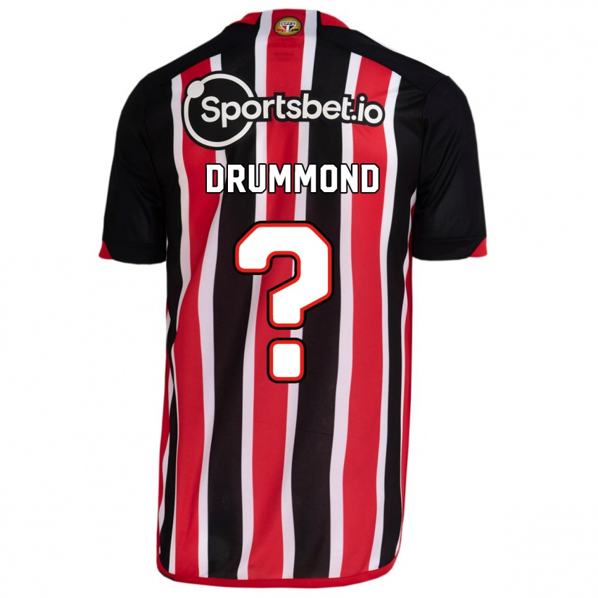 Mænd Lucca Drummond #0 Blå Rød Udebane Spillertrøjer 2023/24 Trøje T-Shirt