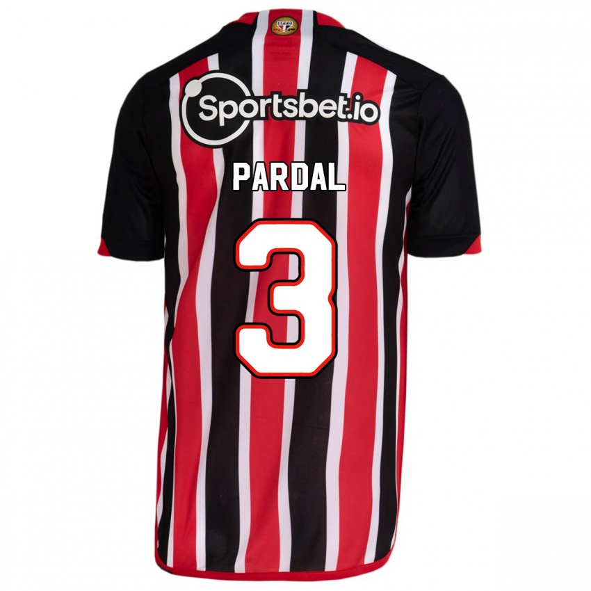 Mænd Pardal #3 Blå Rød Udebane Spillertrøjer 2023/24 Trøje T-Shirt