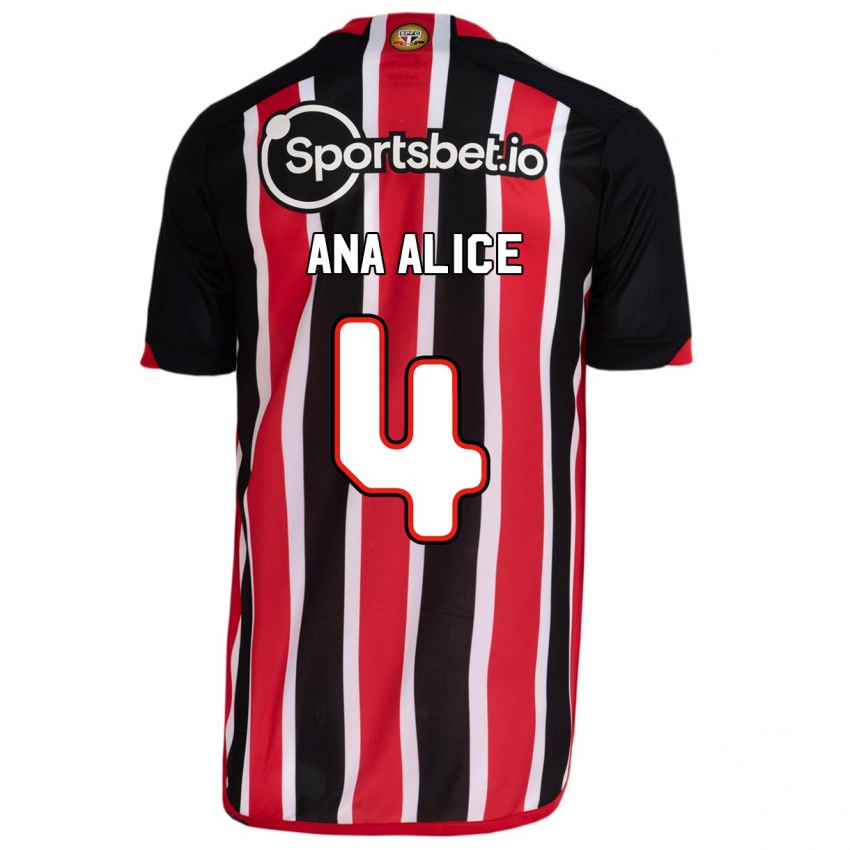 Mænd Ana Alice Luciano Da Silva #4 Blå Rød Udebane Spillertrøjer 2023/24 Trøje T-Shirt