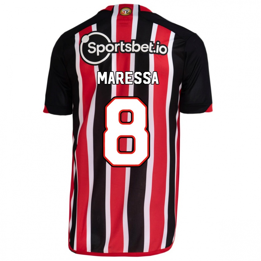Mænd Maressa #8 Blå Rød Udebane Spillertrøjer 2023/24 Trøje T-Shirt