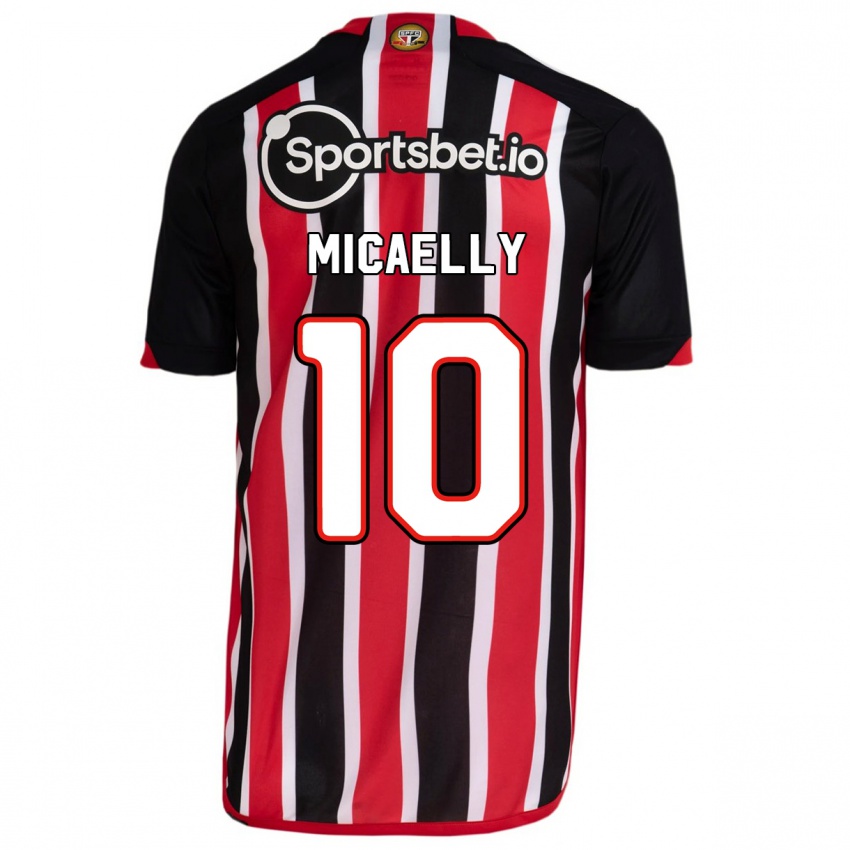 Mænd Micaelly #10 Blå Rød Udebane Spillertrøjer 2023/24 Trøje T-Shirt