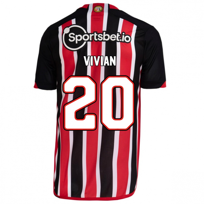 Mænd Vivian #20 Blå Rød Udebane Spillertrøjer 2023/24 Trøje T-Shirt