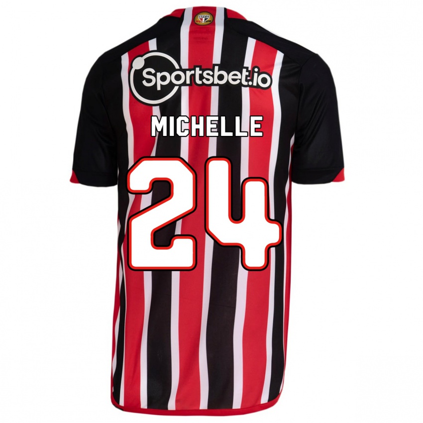Mænd Michelle #24 Blå Rød Udebane Spillertrøjer 2023/24 Trøje T-Shirt