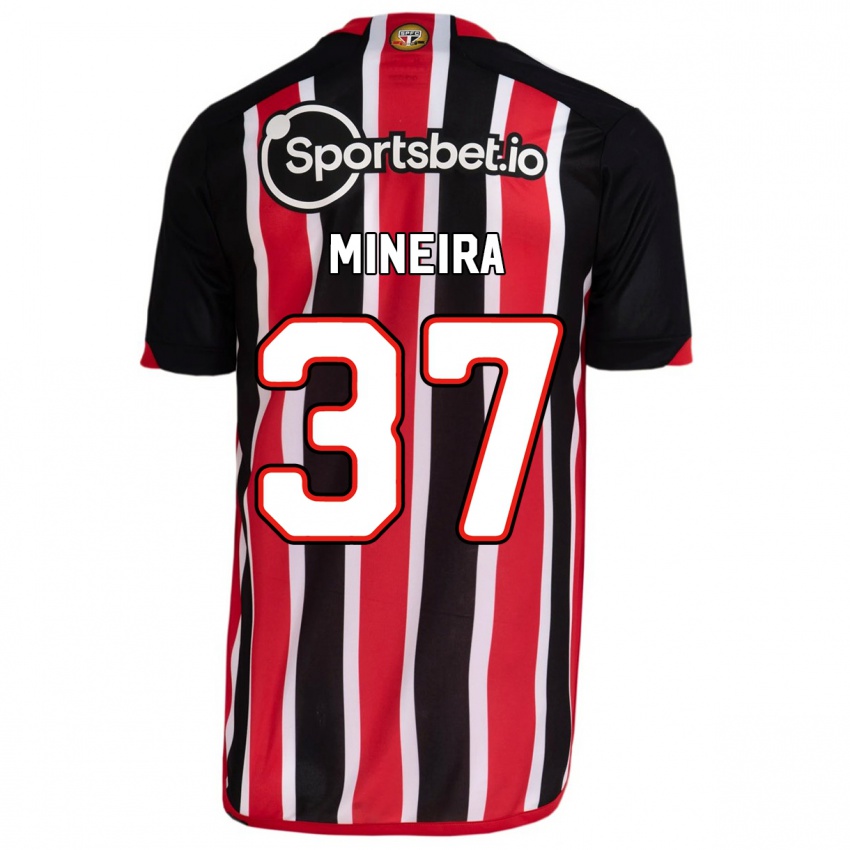 Mænd Rafa Mineira #37 Blå Rød Udebane Spillertrøjer 2023/24 Trøje T-Shirt