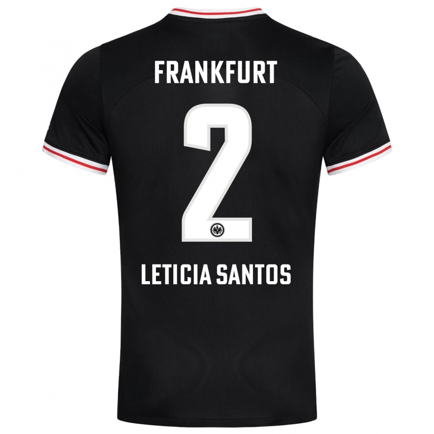 Mænd Letícia Santos De Oliveira #2 Sort Udebane Spillertrøjer 2023/24 Trøje T-Shirt
