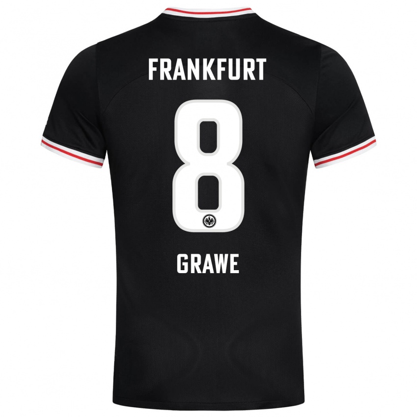 Mænd Lisanne Gräwe #8 Sort Udebane Spillertrøjer 2023/24 Trøje T-Shirt