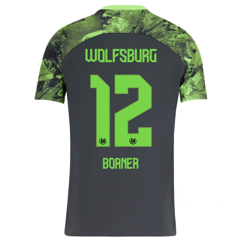 Mænd Benedikt Börner #12 Mørkegrå Udebane Spillertrøjer 2023/24 Trøje T-Shirt