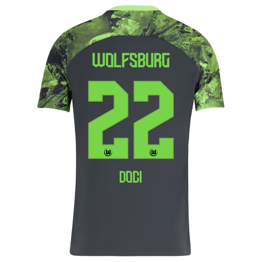 Mænd Adrian Doci #22 Mørkegrå Udebane Spillertrøjer 2023/24 Trøje T-Shirt
