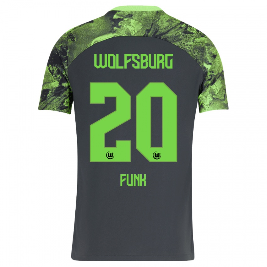Mænd Jonah Funk #20 Mørkegrå Udebane Spillertrøjer 2023/24 Trøje T-Shirt