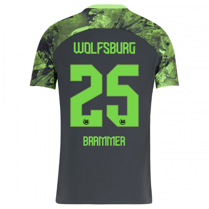 Mænd Ole Brammer #25 Mørkegrå Udebane Spillertrøjer 2023/24 Trøje T-Shirt