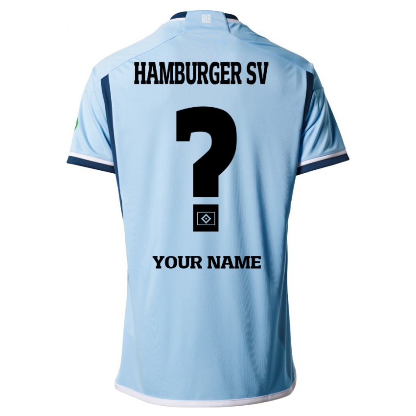 Mænd Dit Navn #0 Blå Udebane Spillertrøjer 2023/24 Trøje T-Shirt