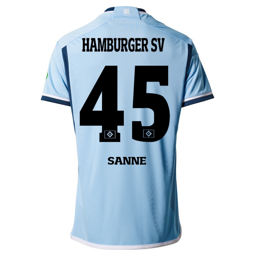 Mænd Tom Sanne #45 Blå Udebane Spillertrøjer 2023/24 Trøje T-Shirt