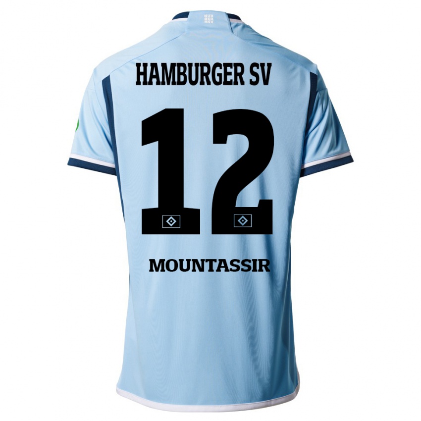 Mænd Youssef Mountassir #12 Blå Udebane Spillertrøjer 2023/24 Trøje T-Shirt