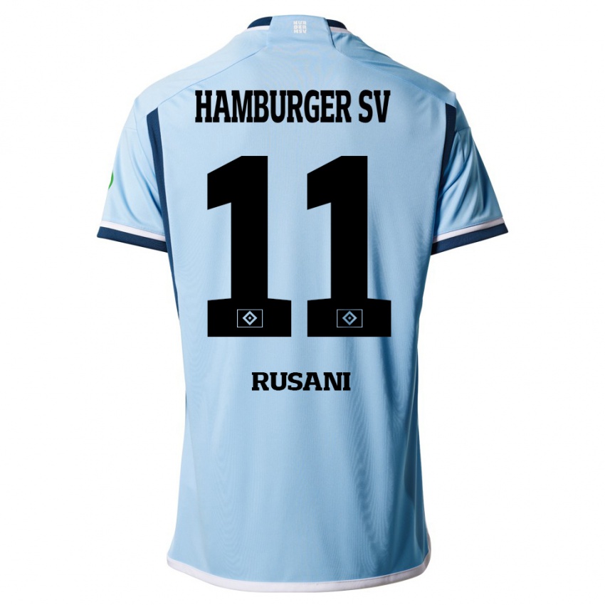 Mænd Yasin Rusani #11 Blå Udebane Spillertrøjer 2023/24 Trøje T-Shirt