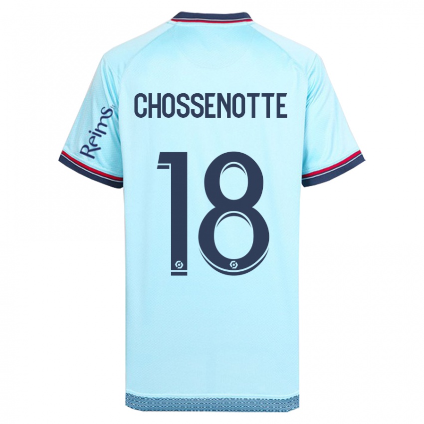 Mænd Shana Chossenotte #18 Himmelblå Udebane Spillertrøjer 2023/24 Trøje T-Shirt