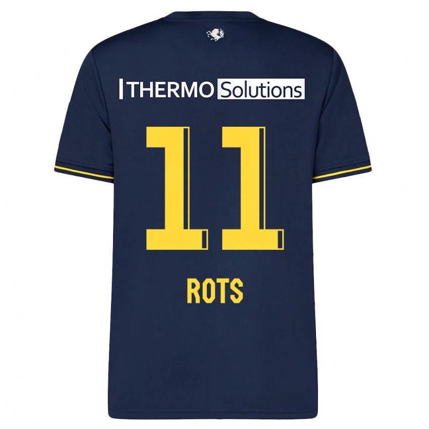 Mænd Daan Rots #11 Flåde Udebane Spillertrøjer 2023/24 Trøje T-Shirt
