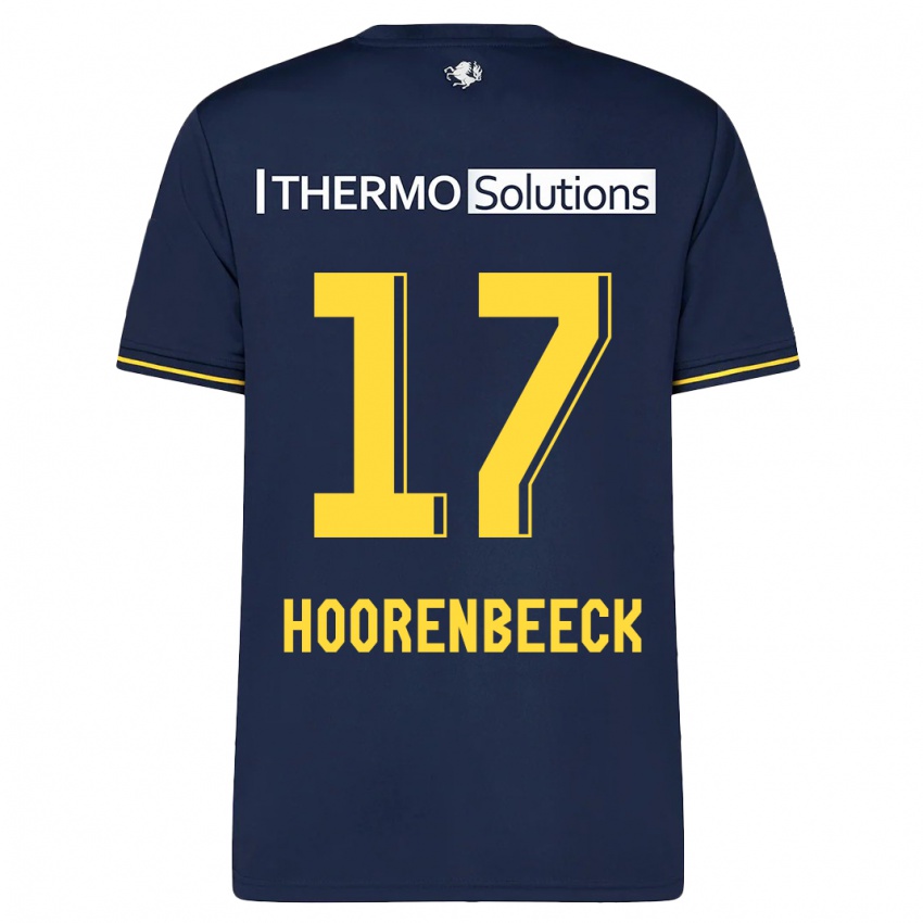 Mænd Alec Van Hoorenbeeck #17 Flåde Udebane Spillertrøjer 2023/24 Trøje T-Shirt