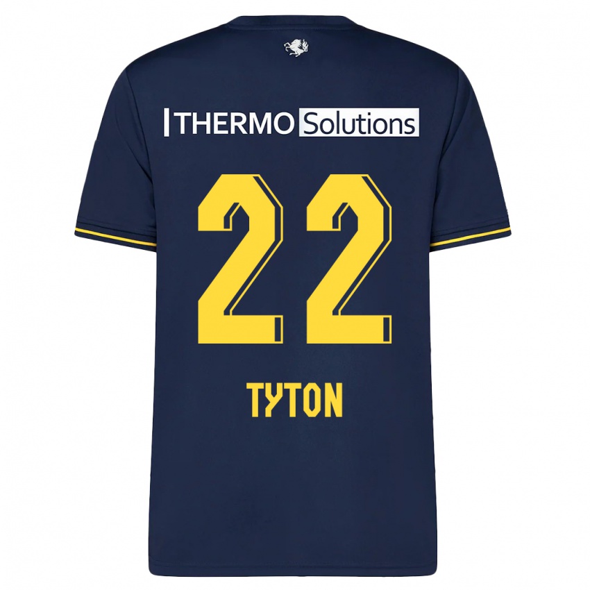 Mænd Przemyslaw Tyton #22 Flåde Udebane Spillertrøjer 2023/24 Trøje T-Shirt