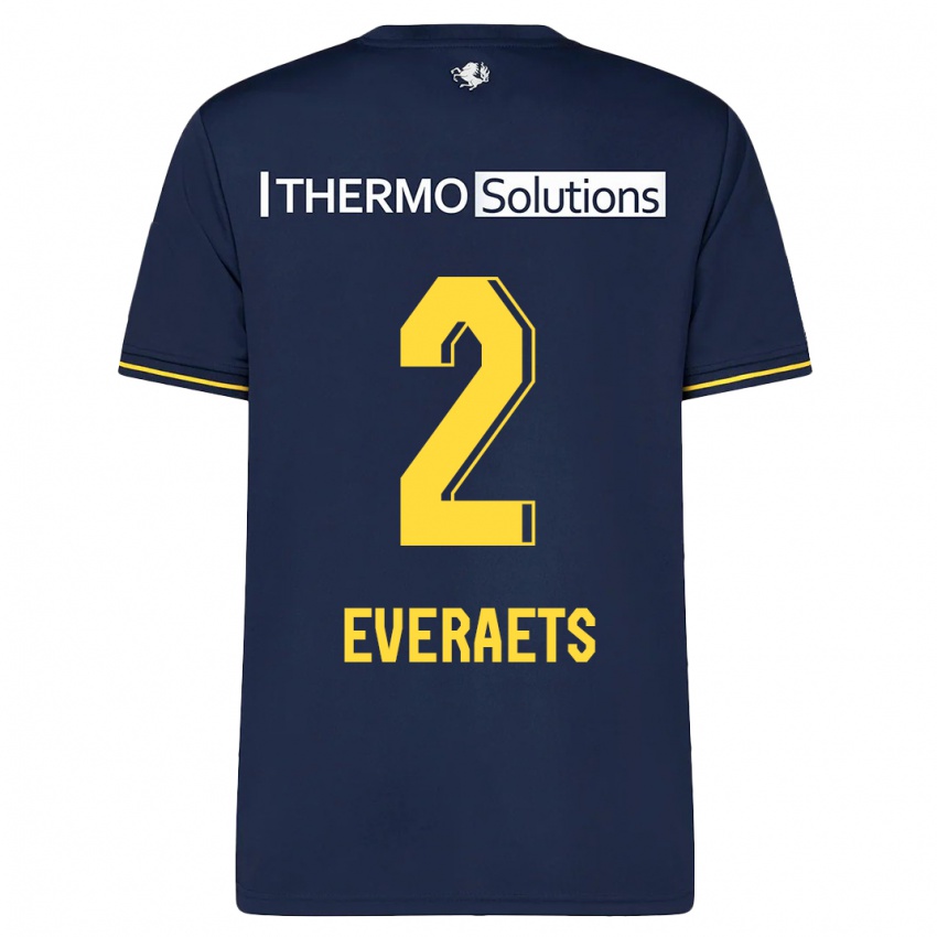 Mænd Kim Everaets #2 Flåde Udebane Spillertrøjer 2023/24 Trøje T-Shirt