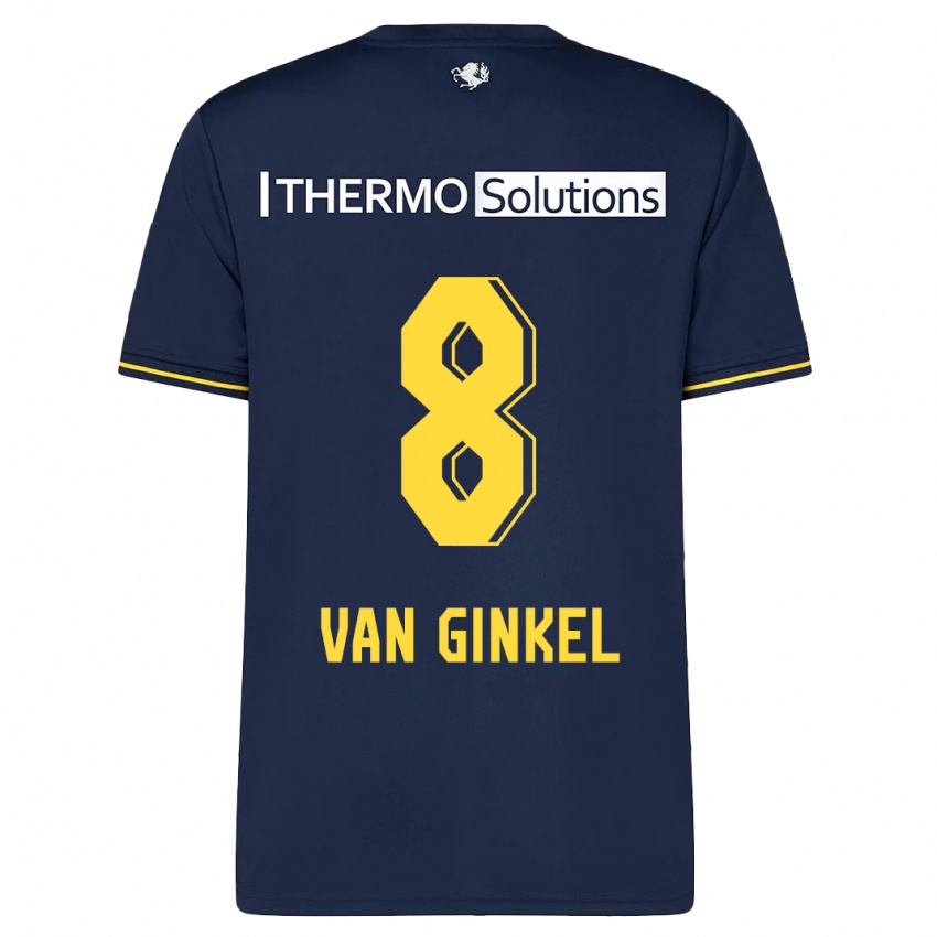 Mænd Danique Van Ginkel #8 Flåde Udebane Spillertrøjer 2023/24 Trøje T-Shirt