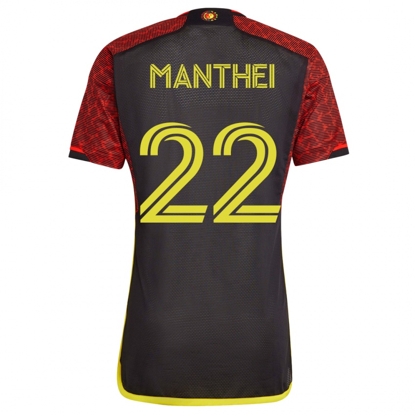 Mænd Leahi Manthei #22 Appelsin Udebane Spillertrøjer 2023/24 Trøje T-Shirt