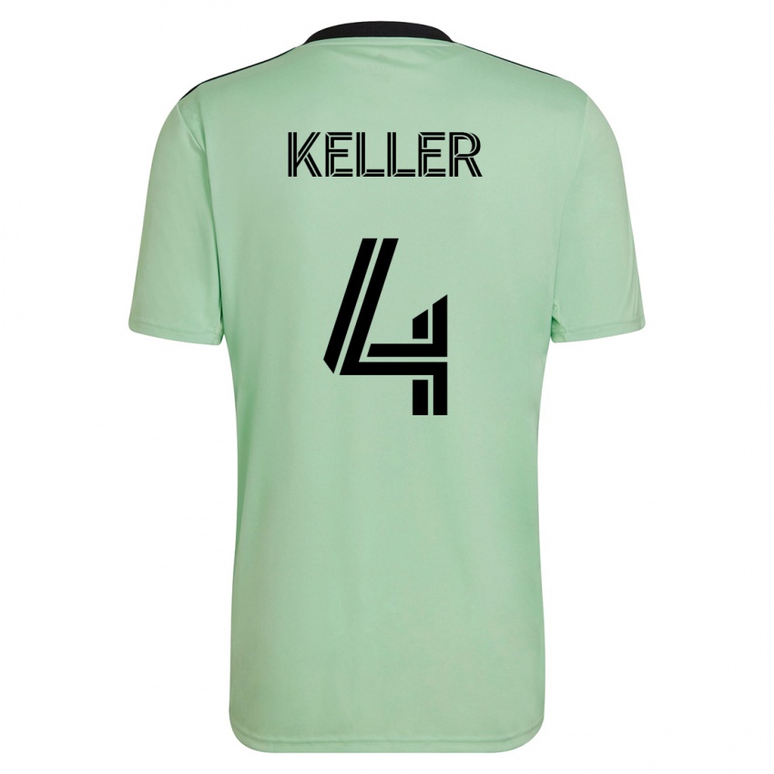Mænd Kipp Keller #4 Lysegrøn Udebane Spillertrøjer 2023/24 Trøje T-Shirt