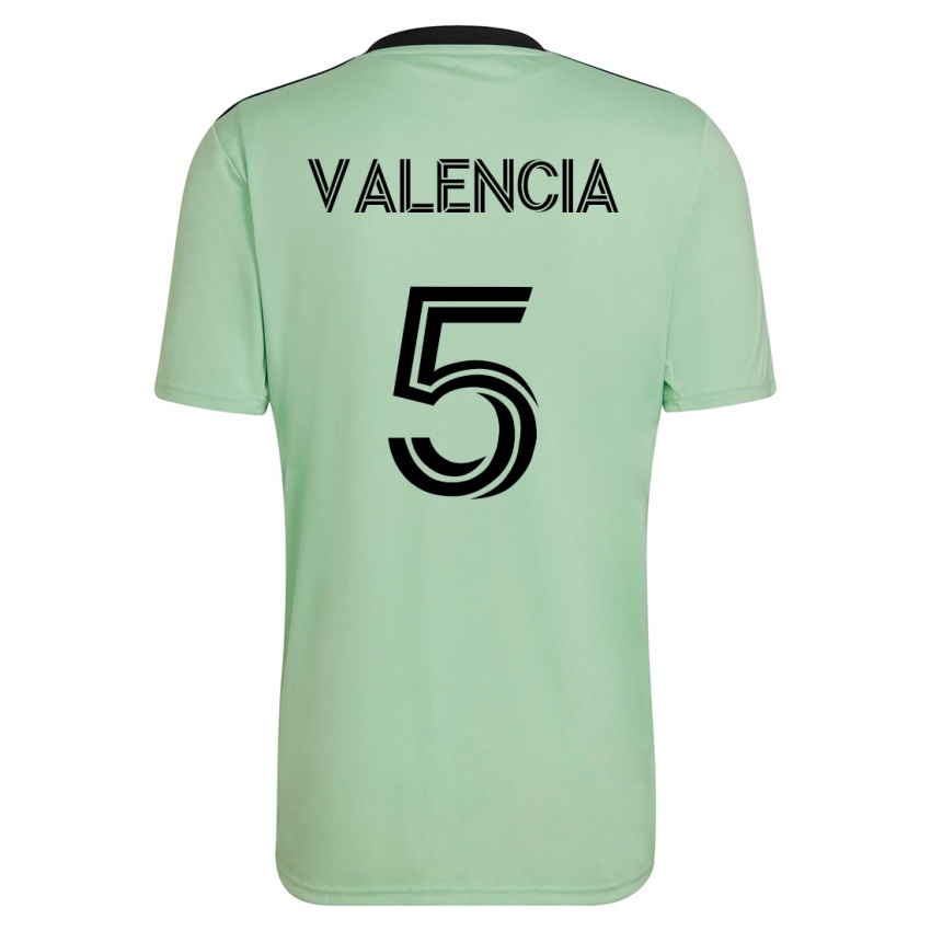 Mænd Jhojan Valencia #5 Lysegrøn Udebane Spillertrøjer 2023/24 Trøje T-Shirt