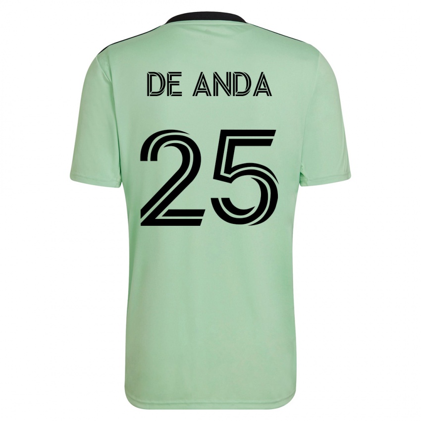 Mænd Anthony De Anda #25 Lysegrøn Udebane Spillertrøjer 2023/24 Trøje T-Shirt
