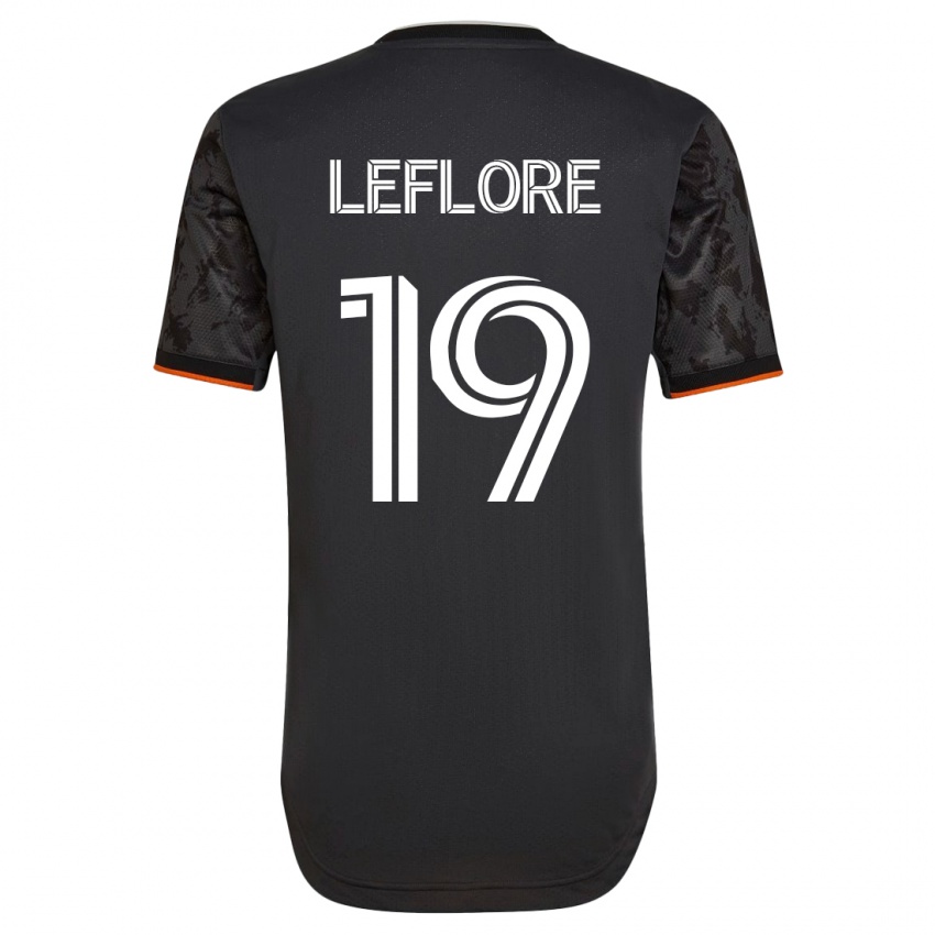 Mænd Isaiah Leflore #19 Sort Udebane Spillertrøjer 2023/24 Trøje T-Shirt
