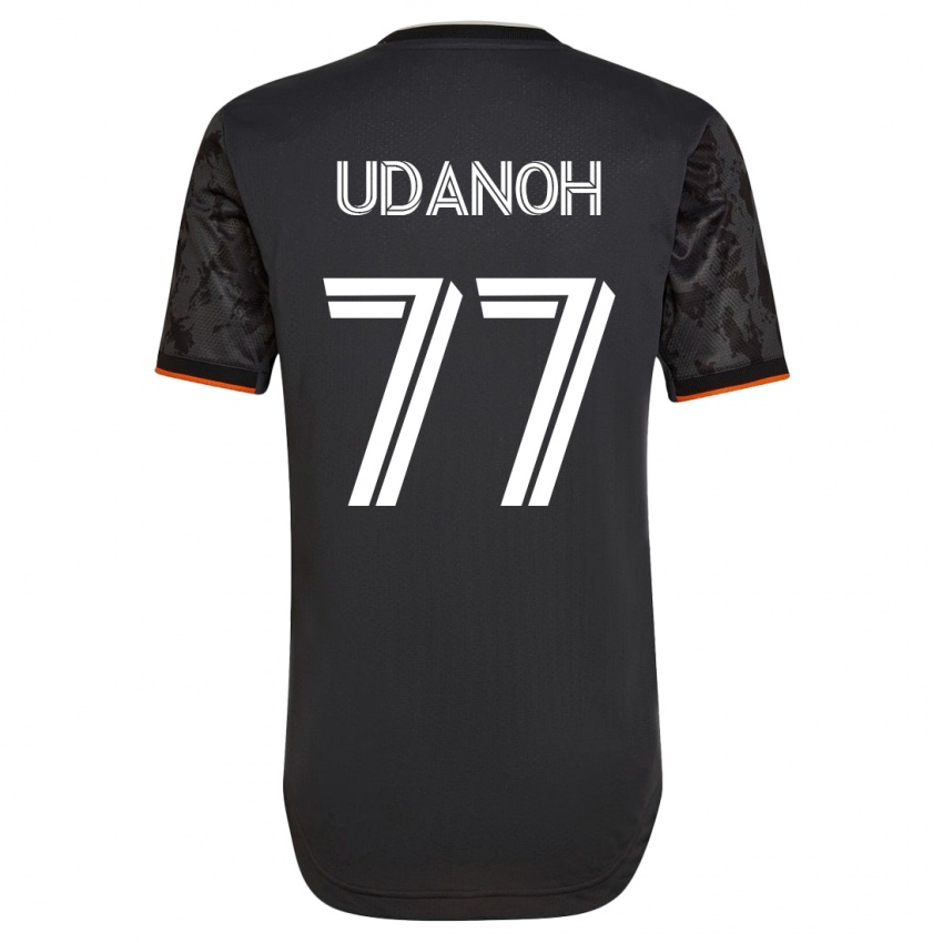 Mænd Iffy Udanoh #77 Sort Udebane Spillertrøjer 2023/24 Trøje T-Shirt