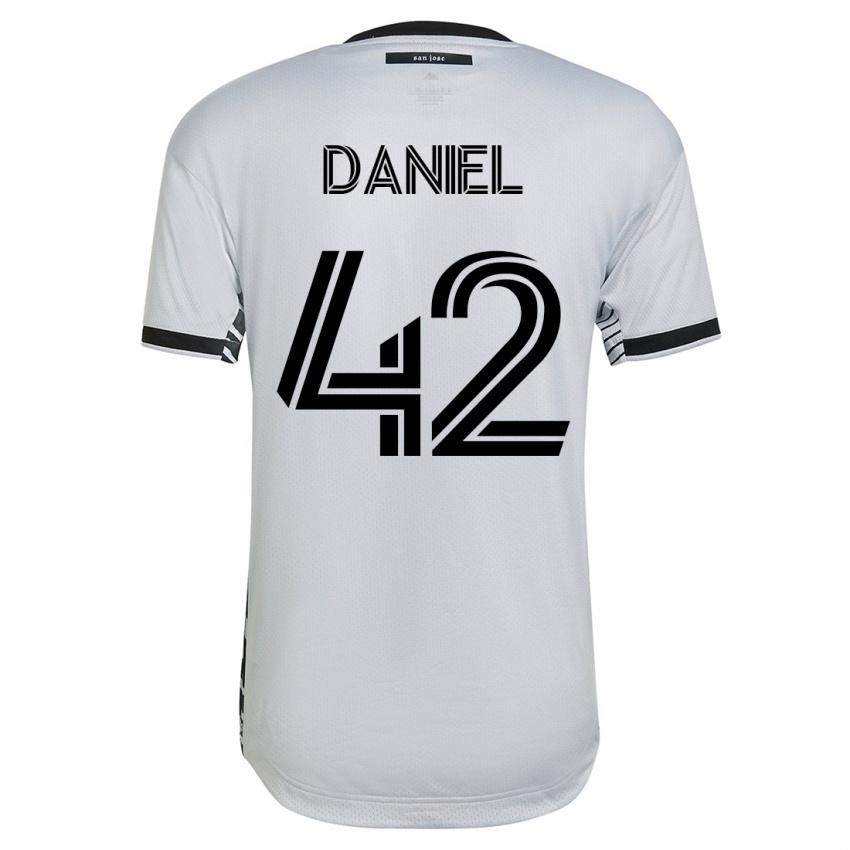 Mænd Daniel #42 Hvid Udebane Spillertrøjer 2023/24 Trøje T-Shirt