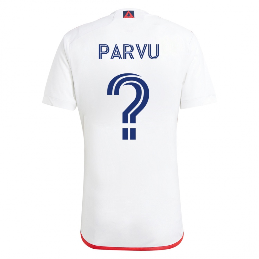 Mænd Alexandru Parvu #0 Hvid Rød Udebane Spillertrøjer 2023/24 Trøje T-Shirt