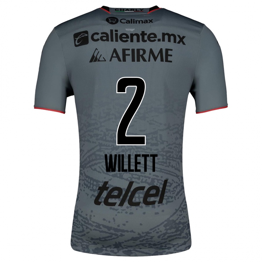 Mænd Adyson Willett #2 Grå Udebane Spillertrøjer 2023/24 Trøje T-Shirt