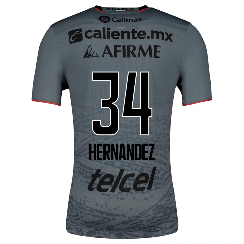 Mænd Kimberly Hernandez #34 Grå Udebane Spillertrøjer 2023/24 Trøje T-Shirt