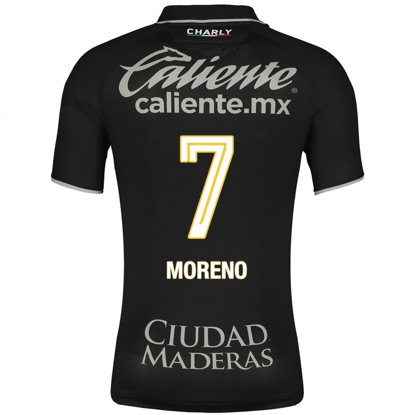 Mænd Iván Moreno #7 Sort Udebane Spillertrøjer 2023/24 Trøje T-Shirt