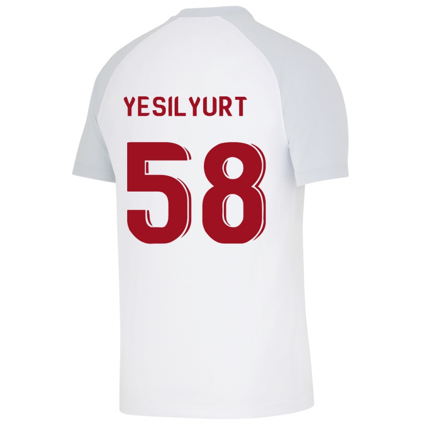 Mænd Ali Yeşilyurt #58 Hvid Udebane Spillertrøjer 2023/24 Trøje T-Shirt