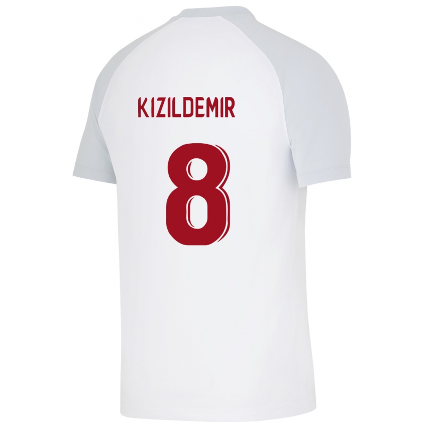 Mænd Berk Kizildemir #8 Hvid Udebane Spillertrøjer 2023/24 Trøje T-Shirt