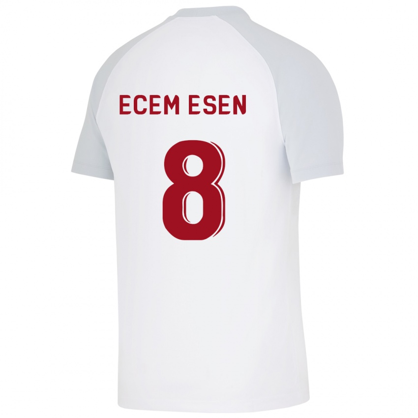 Mænd Emine Ecem Esen #8 Hvid Udebane Spillertrøjer 2023/24 Trøje T-Shirt