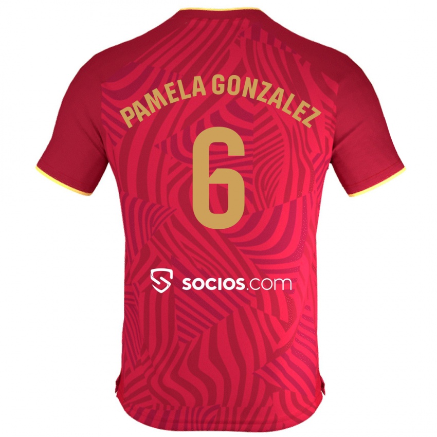 Mænd Cinthia Pamela González Medina #6 Rød Udebane Spillertrøjer 2023/24 Trøje T-Shirt