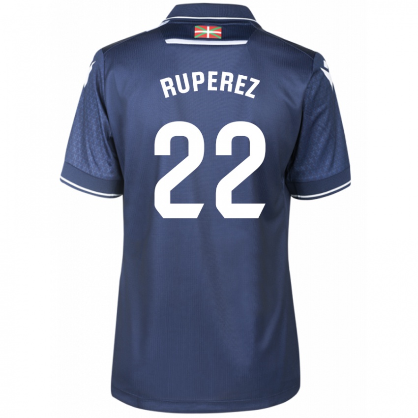 Mænd Iñaki Rupérez #22 Flåde Udebane Spillertrøjer 2023/24 Trøje T-Shirt