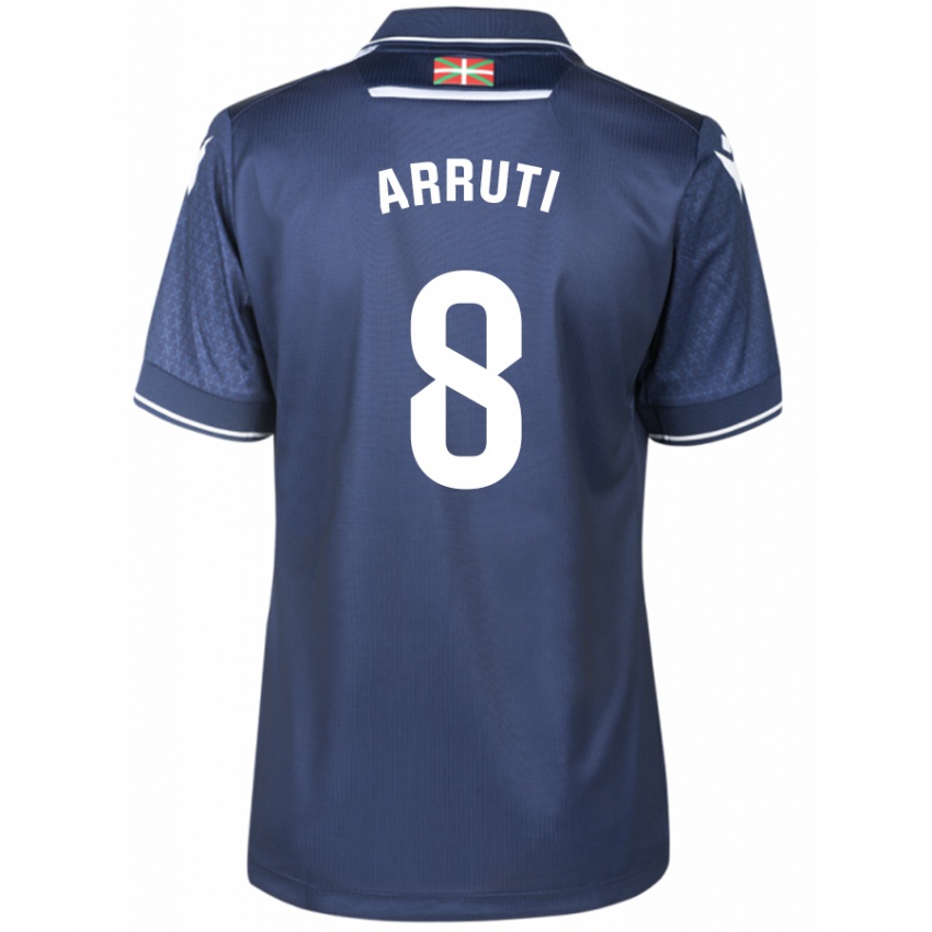 Mænd Martín Arruti #8 Flåde Udebane Spillertrøjer 2023/24 Trøje T-Shirt