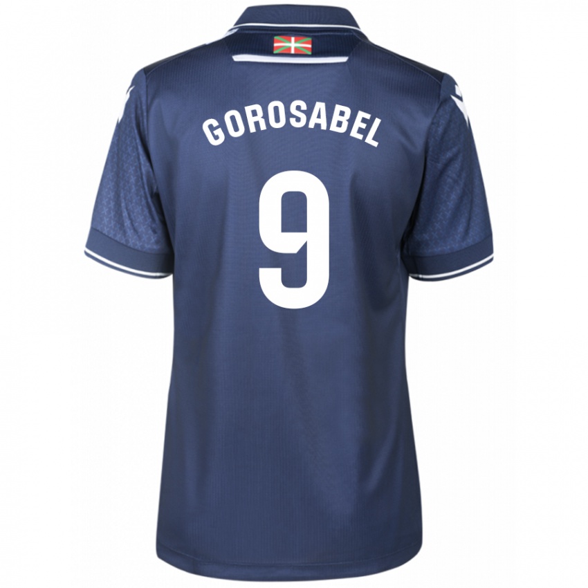 Mænd Jakes Gorosabel #9 Flåde Udebane Spillertrøjer 2023/24 Trøje T-Shirt