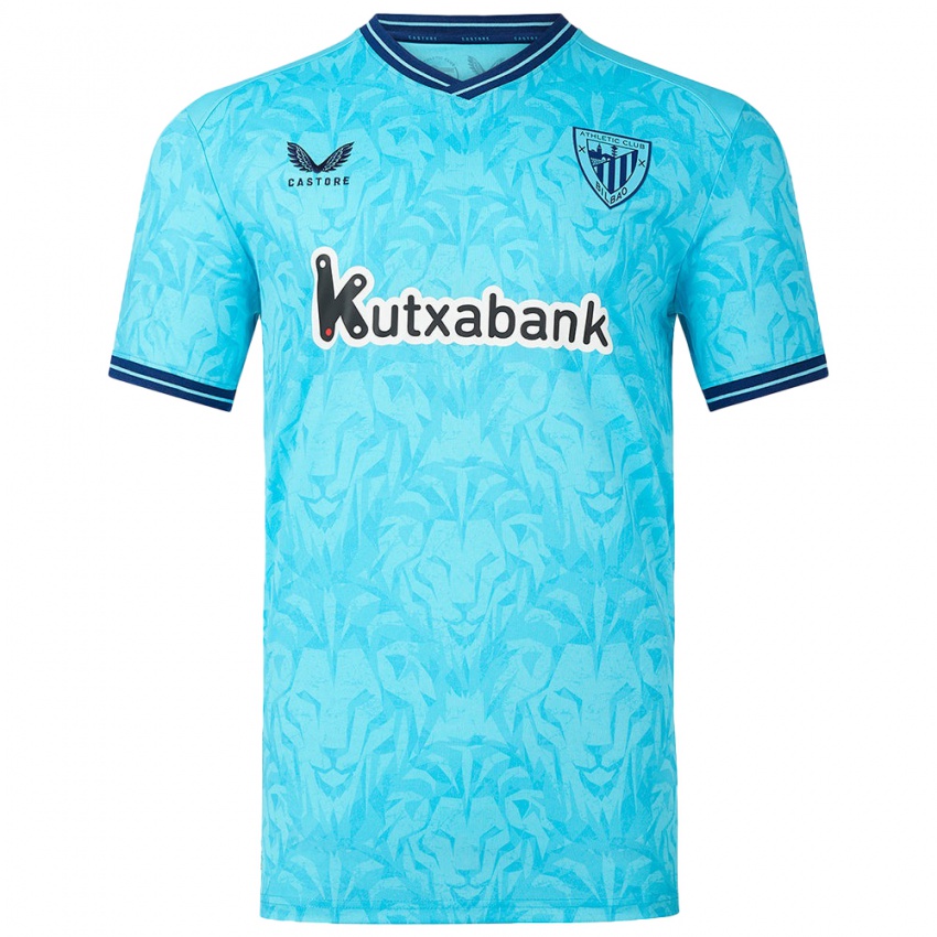 Mænd Naia Landaluze Marquínez #3 Himmelblå Udebane Spillertrøjer 2023/24 Trøje T-Shirt
