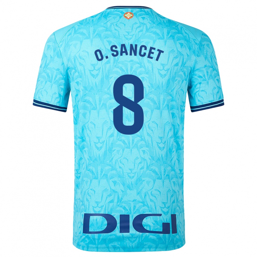 Mænd Oihan Sancet #8 Himmelblå Udebane Spillertrøjer 2023/24 Trøje T-Shirt
