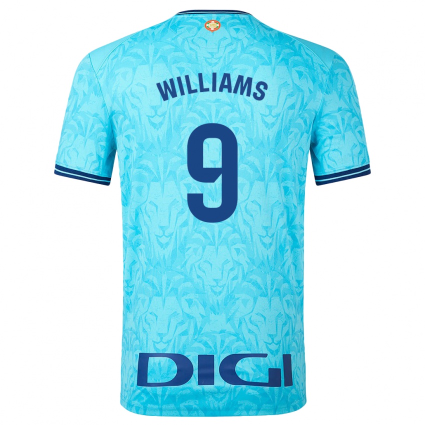 Mænd Inaki Williams #9 Himmelblå Udebane Spillertrøjer 2023/24 Trøje T-Shirt