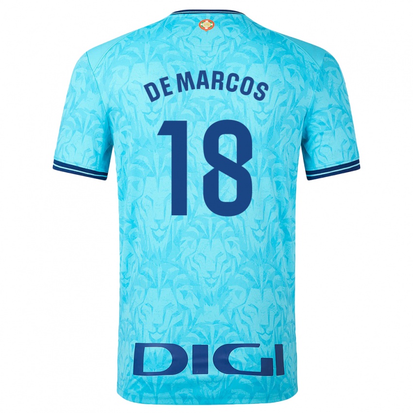 Mænd Oscar De Marcos #18 Himmelblå Udebane Spillertrøjer 2023/24 Trøje T-Shirt